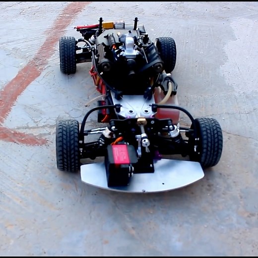 This guy attached a custom V4 engine to a remote-control car 😳🔥 | Supercar Blondie