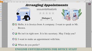 English Conversations for Office Staff - Arranging Appointments