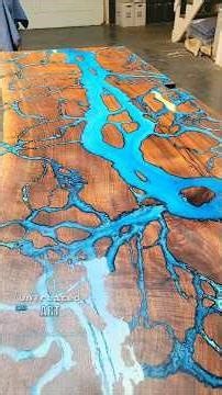 Part 2 finishing up a Estuary Desktop, live edge Walnut ⚡🔥🌊 #UntreatedArt #resintable #epoxy #resin
