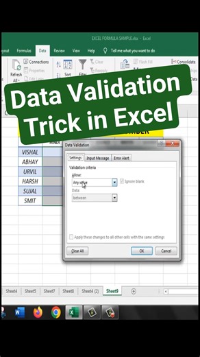 Data Validation Trick in Excel