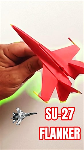 SUKHOI SU-27 FLANKER Paper airplane@AvionesDePapelPeluso #paperairplane #origami #diy