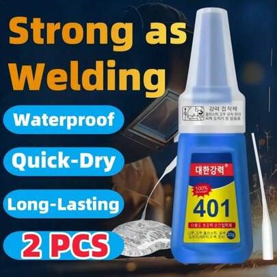 401 Glue - Quick Drying, No Heating Required, Suitable For Jewelry, Plastic, Faux Leather And Metal - Strong Adhesive Glue, Applicable For DIY Crafts, Shoe Repair, Rings, Hair Clips And Earrings | Transparent Label Design | Includes Precision Dropper, Versatile And Easy To Use, Super Strength Shoe Glue | SHEIN