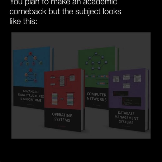 Stacked Up | 1v1 CS Duels on Instagram: "The four horsemen of "I’ll start studying from Monday." 💀 Honestly, who decided Operating Systems and DBMS needed to be this dense? If you're tired of just reading the theory and want to actually test your skills, check out the link in our bio. Battle it out 1v1 on CSDuels and see if you actually know your stuff! #ComputerScience #BTechLife #BITSPilani #DSA #OperatingSystems #CodingMemes #EngineeringLife #CSDuels #Programming #TechStudent #AcademicComeba