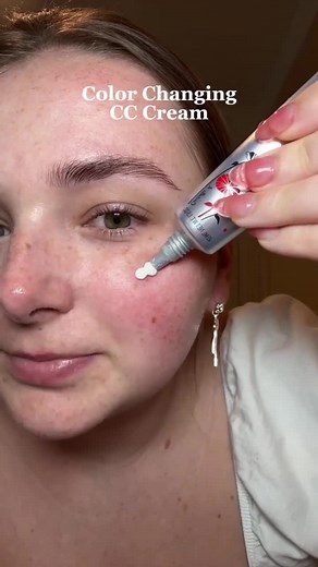 Color changing CC cream, I'm shocked! #makeup #CCcream #cccream #colorchangingfoundation #colorcorrection #cosmetics