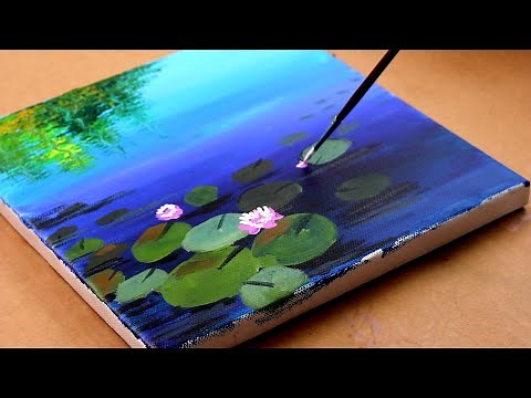 How To Paint Lotus Abstract Painting / Acrylic painting for beginners / Lotus painting 055