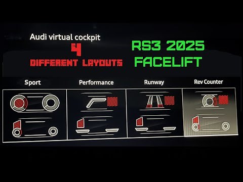 Virtual cockpit layouts in Audi RS 3 2025 facelift