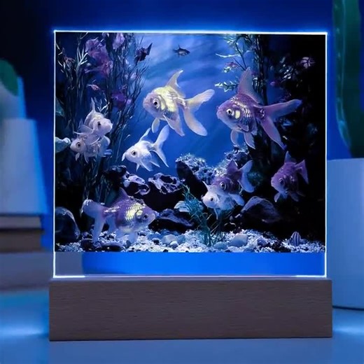Acrylic Goldfish Aquarium LED Night Light: Ocean Lover Decor
