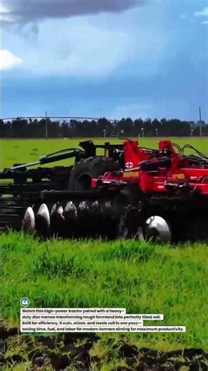 Power Tractor Disc Harrow in Action 🚜🌱 #AgriTech #Farming #TractorLife