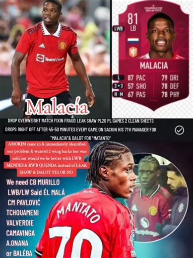 SO IF AMORIMS SACKED WHAT HAPPENS TO FERGIES ENGLISH FAVOURITES HARRY MCDONKEY SHAW MOUNT TRASHFRAUD SANCHO WHO HAVE SEEN OFF 7 MANAGERS & SEEN OFF OVER 1.68 BILLION ON PLAYERS,ITS NOT AMORIM OR HIS SYSTEM ITS MAGUIRE SHAW MOUNT CANT PLAY ANY SYSYEM GO & ASK THE 6 MANAGERS THEYVE SACKED & THE 1.68 BILLON ON PLAYERS,THEY BLAMED POGBA DE GEA RONALDO ETC SAID THEY WAS THE PROBLEM YET THERE NO L9NGER AROUND BUT MAGUIRE SHAW MOUNT ARE THATS CALLED BIAS CORRUPT MANIPULATIVE LYING DEPRESSING ENGLISH FA