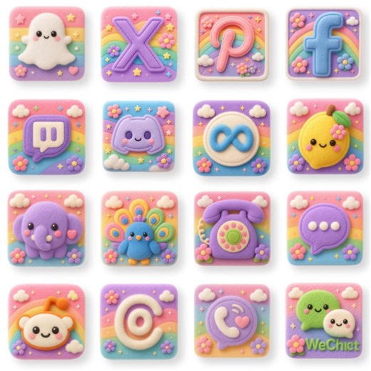 Kawaii App Icons | 246 Plush Pastel Icons for iPhone & Android | Cute Rainbow Aesthetic Phone Theme Plus 14 Soft Pastel Wallpapers - Etsy