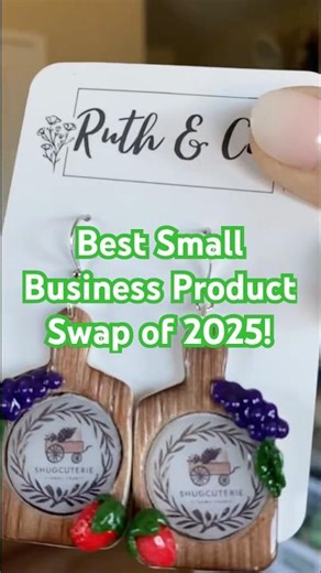 Best small biz swap of 2025 🧀🍇 These tiny charcuterie earrings, do cute #smallbiz# handmadeseller