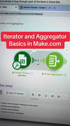 Iterators and Aggregators Tutorial in Make.com