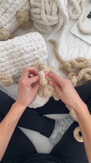 Working on some orders this afternoon! Shelby the Sheep 🐑 Yarn: Yarn Bee Eternal Bliss, colors are ivory and taupe. Links for the yarn are in my bio! Amazon storefront or my LTK Tutorial: I do not have a tutorial available for Shelby the Sheep at this time Polyfil: Walmart *this reel is not meant to be a video tutorial #sabsstuffies #chunkyknit #chunkyyarn #chunkyhandknitblanket #chunkyblanket #chunkyhandknit #largeblanket #blanket #handmade #shopsmall #shoplocal #bee #bees #stuffedanimalbee #p