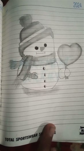 Draw a Cute Snowman in Minutes ⏱️ | Beginner Friendly Tutorial#SnowmanDrawing #EasyDrawing #WinterAr