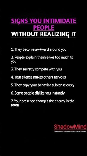 Signs you intimidate people without even trying 🧠 #psychology #darkpsychology #humanbehavior