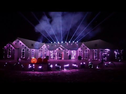 2023 Full Halloween Fire and Light Show - 4K