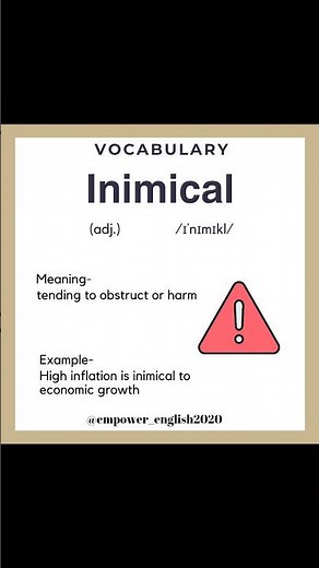 INIMICAL #english #vocabs #englishlanguage #vocabulary