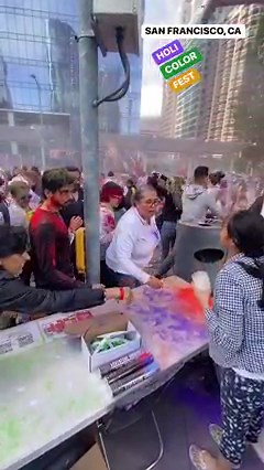 Holi Color Fest is happening now in San Francisco, California! Holi marks the arrival of Spring and the triumph of good over evil. #Hindu | J.R. Stone ABC 7 News