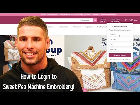 How to Login to Sweet Pea Machine Embroidery! - How to Start Machine Embroidery Series EP 1