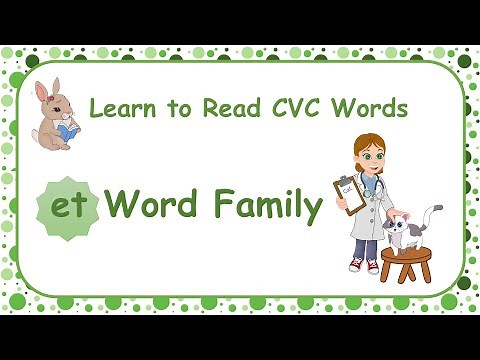 Phonics for Kids (et word family)| CVC words with Pictures | Teaching Kids to Read | Short e words