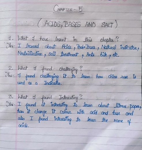 Class - 7 || Science || Chapter - 5 ( Acids, bases and salts ) || Learner dairy