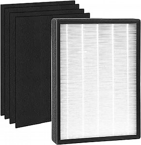 LP350 Air Filter Replacement for Compatible With LivePure LP-HF350 LP-PF900 Fits LivePure LP350TH and LP350THP Aspen series Air-Purifier, 1 filter and 4 Activated Carbon Pre-Filters. (1Pack)