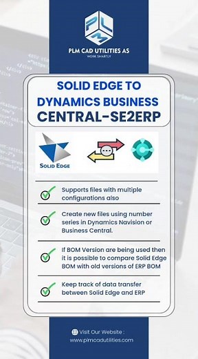 Solid Edge – Business Central Integration (SE2ERP) | Seamless CAD to ERP Data Flow