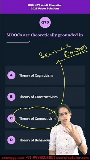 UGC NET Adult Education 2025 Past Paper Solutions #ugcadulteducation #andragogy Part 8 of 11