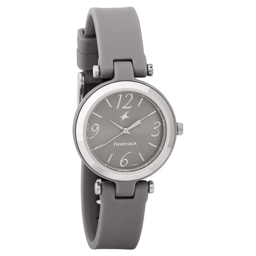 Buy Online Fastrack Trendies Quartz Analog Grey Dial Silicone Strap Watch for Girls - empnt68015pp02 | Titan India