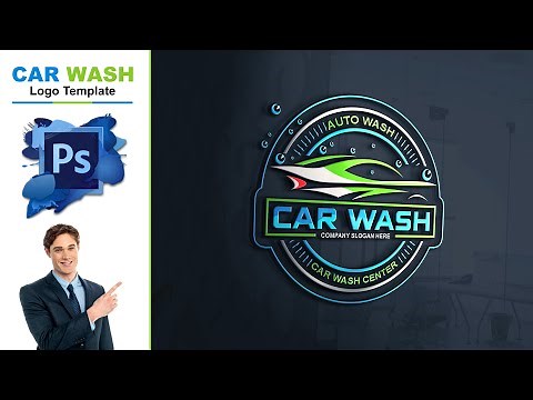Car Wash Logo Template - ADOBE PHOTOSHOP TUTORIAL