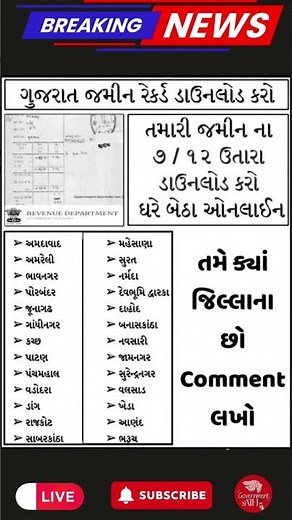 AnyRoR ગુજરાત 2026: ગુજરાત જમીન રેકોર્ડ 7/12 ઓનલાઇન તાપસો...