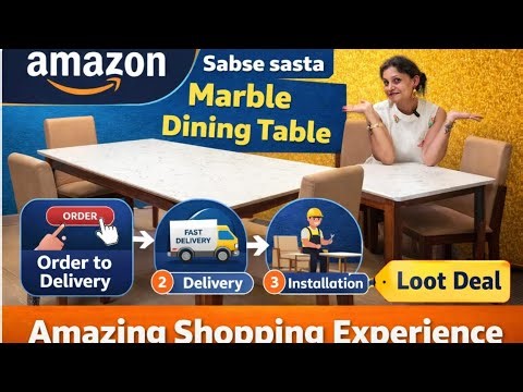 Amazon से खरीदा Dining Table | सबसे सस्ता 😳 Marble वाला Dining Table | Unboxing and Installation