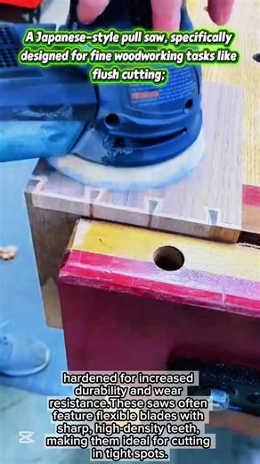 A Japanese-style pull saw, specifically designed for fine woodworking tasks like flush cutting.