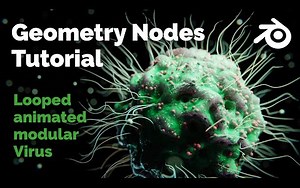 blender Geometry Nodes程序化病毒循环动画