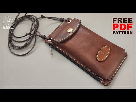 Cell Phone Leather Bag Sewing - Mobile Pouch Crossbody Bag - Free PDF Pattern