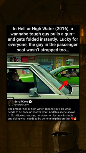 80K views · 85 reactions | In Hell or High Water (2016), a wannabe tough guy pulls a gun | Movie Mania | Facebook