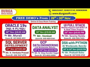 New Batches in Online & Class Room Training @ DURGASOFT