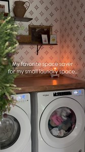 A collapsible laundry basket is so practical for a small space! Comment BASKET for the link! #amazonhome #homefind #laundryroom #laundryroominspo #musthave #smallspacehack #smallspace | Everyday.withemily