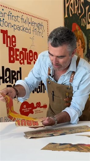 Part 1. Can we restore this rare vintage poster from 1890!? It’s by Jules Cheret and it was advertising the Moulin Rouge in Paris. This poster was in pieces when I got it. Let’s see what happens. #artrestoration #linenbacking #restoration #vintageposter #posterrestoration #posterconservation #poster #art #restore #vintage #paris | Poster Conservation, Inc.