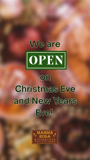 The holiday season is here and reservations are open for Christmas and New Years Eve! 🎄✨ Visit our website or give us a call to reserve your spot. See you soon! . #mammarosasomers #somersny #holidaymenu #holidaycelebration #italianrestaurantsomers #christmas #nye | Mamma Rosa Ristorante