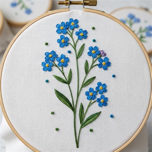 Azure Meadow Branch Embroidery Pattern, Azure Blossom Hand Embroidery PDF - Etsy UK