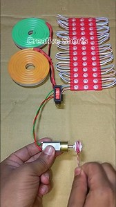 Powering Two Neon Light and 14 LED Light With a Mini Gear Motor Generator _ DC Motor #dcmotor #short