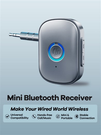 Bluetooth Receiver; Mini Portable Adapter With Noise Cancelling Mic For Home Audio/Car/TV/Wired Headphones/Wired Speaker; Hands-Free Call; Home Stereo; 3.5mm AUX Bluetooth Car Adapter; Essential Car Stuff For Travel;Practical Car Accessories | SHEIN