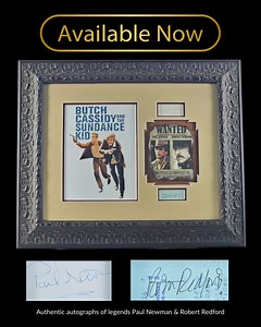 🔥 AVAILABLE NOW at Field of Dreams! 🔥 An iconic piece of Hollywood history — “Butch Cassidy & The Sundance Kid” framed display featuring authentic autographs from legends Paul Newman & Robert Redford. 🎬 A timeless classic 🖋 Signed by both stars 🖼 Beautifully framed & ready to display 💥 A must-have for serious collectors & film fans alike Stop in today, call us, or text us for pricing & details! 📍 Field of Dreams – Forum Shops, Las Vegas 📞 Call : 702-792-8233 💬 Text : 702-580-7066 Own a 