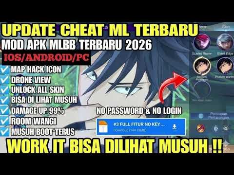 ML MOD MENU MLBB CHEAT NEW UPDATE - MAP HACK / UNLOCK ALL SKIN / NO KEY / NO EXPIRE / SAFE 100%