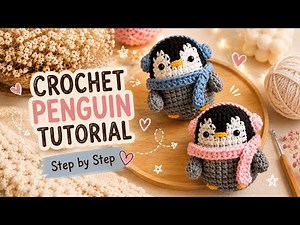 How to Crochet a Cute Penguin 🩷 | Easy Amigurumi Tutorial🐧✨