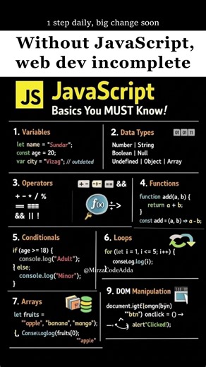 JavaScript basics you must know 😳 Learn JS and build websites 🚀