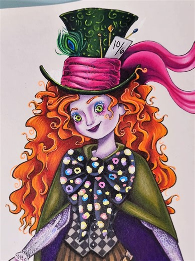 Replying to @pinkbritcedes Merida and Mad Hatter mashup When you're bored of coloring Disney princesses the same way every time. #disneymashup #disneycrossover #disneyfanart #disneyprincess #disneycoloringbook A re-edit on this Disney crossover. I had taken a break from these mashups, but trying to get back into coloring them again ❤️