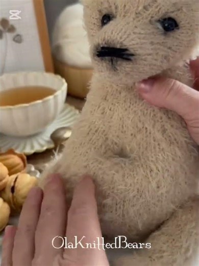 Knitted Bear Process | How I Knit a Teddy Bear | Slow Knitting Toy | OlaKnittedBears