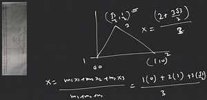 Locate the centre of mass (C) of a system of three particles of... | Filo